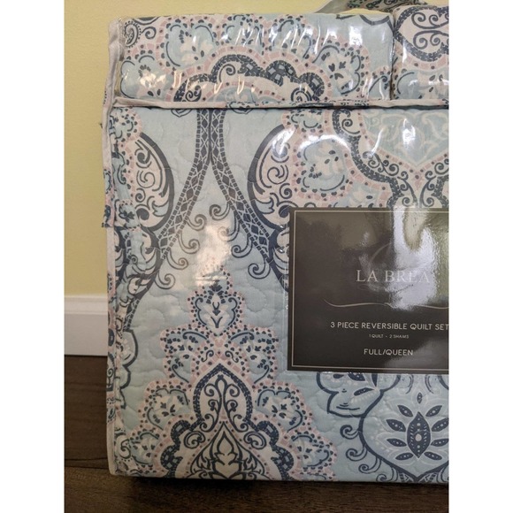 Full queen size bed new la Brea tsarina quilt shams pillow cover set 3 pcs - Picture 6 of 7